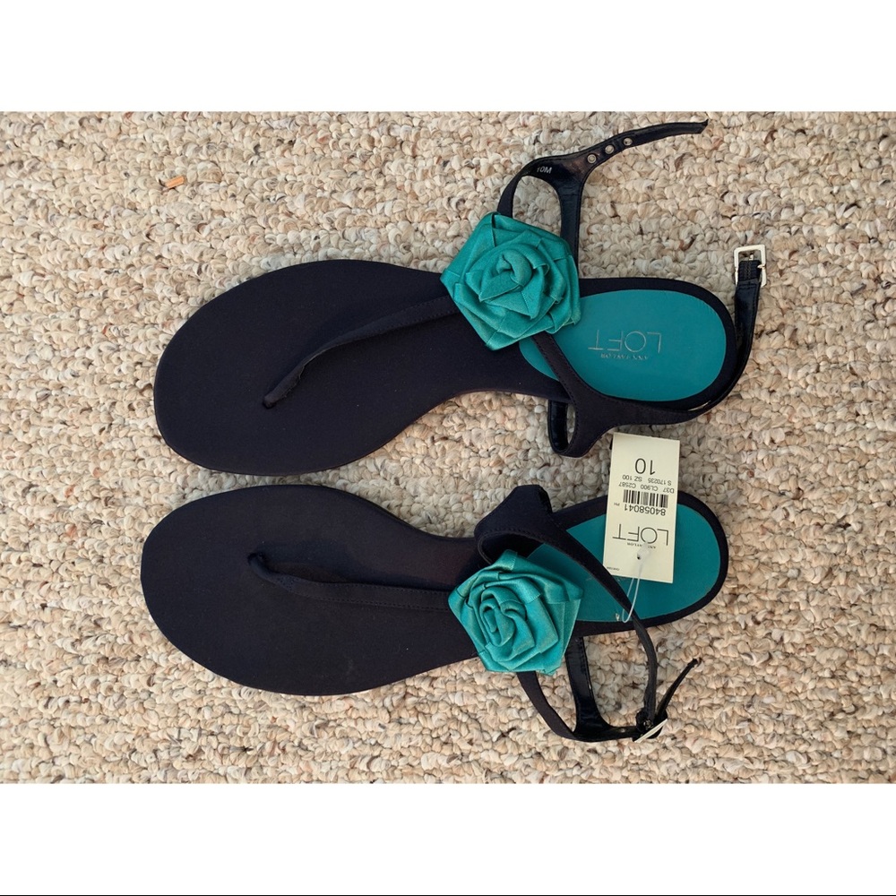 Ann Taylor LOFT Blue Thong Sandals